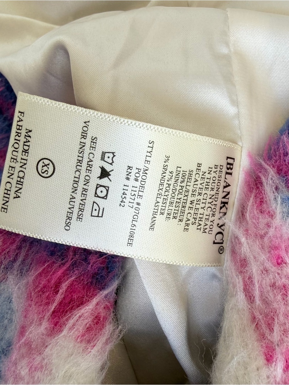 $158Anthropology BlankNYC Prime Time Plaid Jacket XS Pink Wool Blend Shacket - Picture 10 of 12
